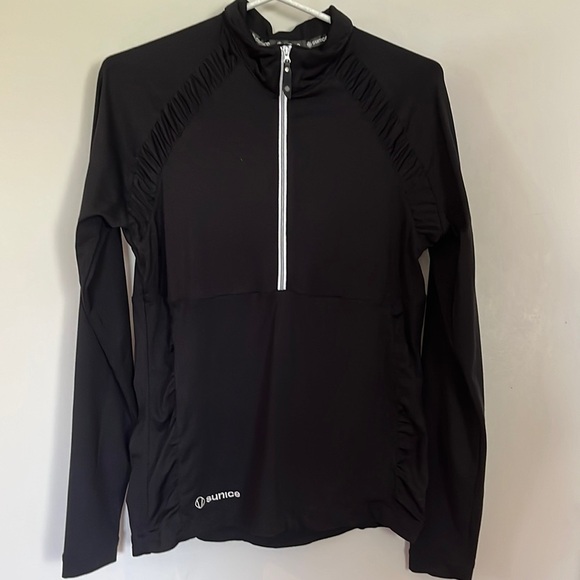 SUN ice black t zip long sleeve top size medium - Picture 4 of 16